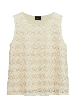 s.Oliver BLACK LABEL - Ärmelloses Top weiß - Gr. - 38