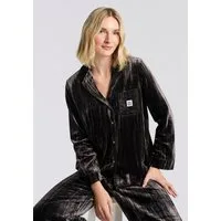HUGO Pyjamaoberteil Velvet Schlafshirt, relaxed fit, leicht glänzende Struktur