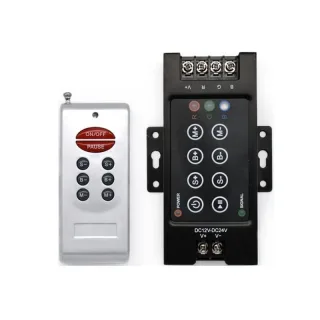 8 Keys RGB LED Strip Controller RF Wireless Remote Control PWM 30A DC12V-24V 288W Metal Shell for LED Light Strips