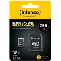 Intenso Micro SDXC Karte 256GB UHS-I Performance 90MB/s Class 10 Speicherkarte