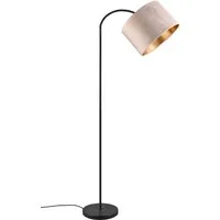 OTTO home Stehlampe Jerrett, Stehleuchte 156cm, mit Fußschalter exkl 1x E27 Leuchtmittel, Ein-/Ausschalter, Leuchtmittel wechselbar, warmweiß - kaltweiß, gebogene Stehlampe Wohnzimmer mit Samtschirm Ø 35cm beige / innen gold