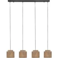 TRIO Leuchten LED Pendelleuchte, Dimmfunktion, LED wechselbar, warmweiß, mehrflammig im Boho Style hängend über Esstisch & Kücheninsel B: 115cm