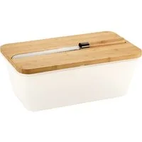 KESPER® Brotkasten Brotbox, Bambus, Melamin, (Set, 3-tlg), inkl. integriertem Brotmesser