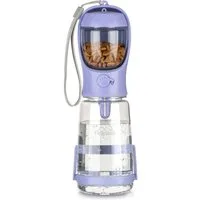 Fellnase Hunde-Futterautomat Hunde Trinkflasche mit Futterbox 550 ml für unterwegs, Mit STANDFUSS gegen Verschütten + Futterspender Hund/Katze
