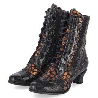 Simen Schnürrstiefeletten  Schwarz - Gr. 37 -  Textil