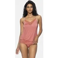 Mey Spaghettitop Mey Damen Camisole Serie Poetry Style Uni (1-tlg) Top mit femininer Spitze, Viskose-Mix, Satin-Glanz, V-Neck