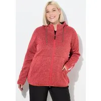 Ulla Popken Sweatjacke Strickfleece-Jacke Teddyfleece 2-Wege-Zipper