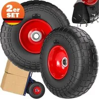 Gardebruk Sackkarre, Sackkarrenrad 2er Set PU Vollgummi Pannensicher 20mm Achse bis 200kg
