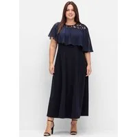 Sheego Etuikleid Abendkleid Ärmellos mit Cape aus Spitze, in Midilänge