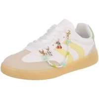 Ital-Design Damen Sneaker mit dekorativen Schnürsenkeln für Freizeit Sneaker (91117329) Flach Sneakers Low in Weiß