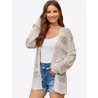Imily Bela Longstrickjacke Damen Boho Oberbekleidung (Packung, 1-tlg., 1per-Pack) Häkeln