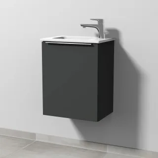 Sanipa 3way Waschtischunterbau zu Duravit ME by Starck Waschtisch mit 1 Tür, Graphit-Matt UP7201B