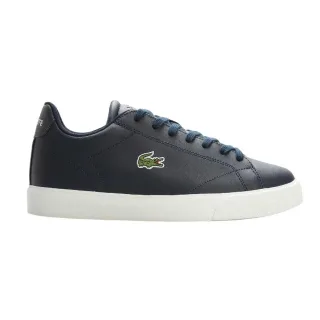 Lacoste - "Lerond Set" Krokodil Sneaker für Herren, Leder, Flach (Marine/Weiß)