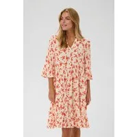 Saint Tropez Blusenkleid EdaSZ Dress Sommerkleid, Tunikakleid mit Volant und 3/4 Ärmel