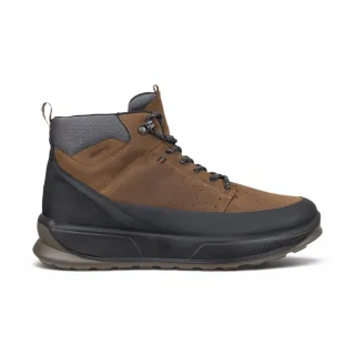 Ecco Herren Wasserdichte schwarze beige Leder-Wanderschuhe für den Garten – Byway 2.0