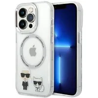 KARL LAGERFELD Handyhülle Case MagSafe Katze transparent iPhone 14 Pro 6,1 Zoll, Kantenschutz