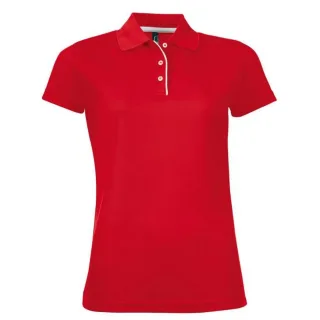 SOLS Womens/Ladies Performer Kurzarm-Pique-Poloshirt (Rot)