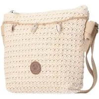 VewoTex Clutch XS Damen Bast Tasche » kleine Umhängetasche ca. 18 x 15 cm (Einzelne Tasche, Kein Set), sommerliche Clutch » Handtasche mit kleinen Muscheln