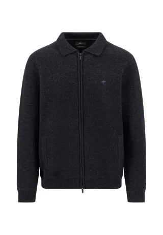 FYNCH-HATTON - Cardigan Zip, Boiled Wool charcoal - Gr. - M