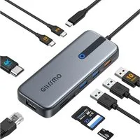 Vivitar 9-in-1-USB-C-Hub-Dockingstation mit 4K@60Hz-HDMI, 100W Power Delivery, USB-Adapter Hochgeschwindigkeits-Datenübertragung, Schnellladen, stabile Netzwerkverbindung zu Multiport-Adapter für MacBook Pro, Air, M1, M2, Dell, HP, Lenovo, Windows-La