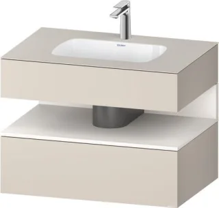Duravit Qatego Einbauwaschtisch mit Konsolenwaschtischunterbau Taupe & Weiß Matt & Supermatt 800x550 QA4785084910010