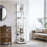 K-Möbel Glasvitrine C1083 (Glasvitrine (176x37x33 cm) mit 1 Glastür) Glasvitrine Stehend
