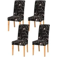 Vivi Idee Stuhlbezug Stuhlhussen 4/6er Set Spannbezug für Esszimmerstühle Schwingstuhl, Elastische Waschbar Hochzeit Büro Partys Deko