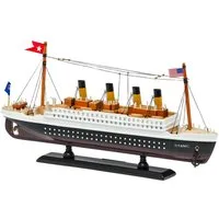 Aubaho Dekoobjekt Modellschiff Titanic Modell Schiff Holz 35cm Maritime Dekoration kein