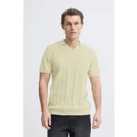 Blend Polokragenpullover BHBARON SPLIT POLO PPNOOS aus Baumwolle, Regular Fit, unifarben, Kurzarm, mit V-Ausschnitt