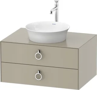 Duravit White Tulip Konsolenwaschtischunterbau wandhängend Taupe Seidenmatt 800x550x408 mm - WT49900 WT499006060