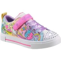 Skechers TWINKLE SPARKS BFF MAGIC Sneaker Schnürschuh m.Glitzer, Klettverschluss, Größenschablone zum Download