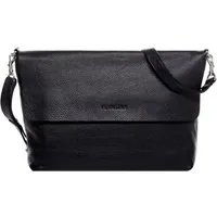 FEYNSINN Umhängetasche echt Leder Damentasche groß schwarz LIVA, Schultertasche Echtleder Damen, Handtasche mit Schultergurt schwarz
