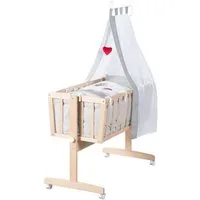 roba® Babybett Komplettwiegenset, mit Rollen inkl. Bettausstattung & Himmel
