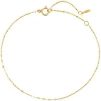 Dear Me Goldarmband Schimmer Rolo, Armband 585 Gold, Massiv Echtgold Damen Gliederarmband, Verstellbar 15–20 cm