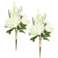 Kunstblume Chrysanthemen-Bund 2er Set, I.GE.A., Höhe 25 cm, 25cm Strauß künstlich Bouquet Seidenblume Blumenbouquet Blumenstrauß