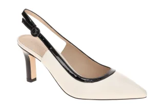 Peter Kaiser Damenschuhe 9-79640-44 Sling Pumps wei?/schwarz Lackleder 7cm Ab...