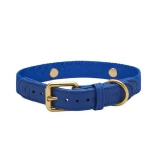 Barkalot Hundehalsband Veganes Leder blau XS