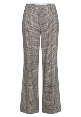 Marc Aurel - Bundfaltenhose mit Karomuster black varied - Gr. - 46
