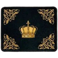 Belle Arti Badematte Luxus Badvorleger Duschvorleger Badteppich Antirutsch schwarz gold, rutschhemmend, antirutsch, fußbodenheizunggeeignet, strapazierfähig, rutschfest, pflegeleicht, Polyester, Badematte Set Löwe Amphore Krone, rutschfest, weich, sa