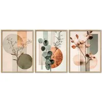 ARTFAVES Bilder-Collage Poster Set Abstract Flower Art 2 I mehrteilige Bilderwand I Wandbilder, (Wandbilder modern, 3 St)