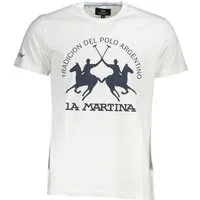 La Martina T-Shirt Weißes Herren T-Shirt mit Logo-Druck, Regular Fit