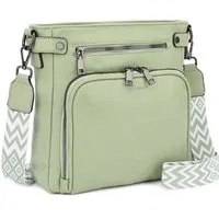TAN.TOMI Schultertasche Handtasche damen mittelgroß Umhängetaschen crossbody bag, Retro leder PU damentaschen mit breitem gurt handtaschen