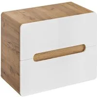 Lomadox Waschbeckenschrank LUTON-56 weiß mit Wotan Eiche Nb. 60/53/46 cm