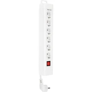 REV Steckdosenleiste 6-fach 2,4m Supraline m. Schalter weiß