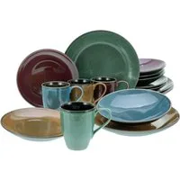 CreaTable Kombiservice Marrakesch bunt (16-tlg), 4 Personen, Steinzeug