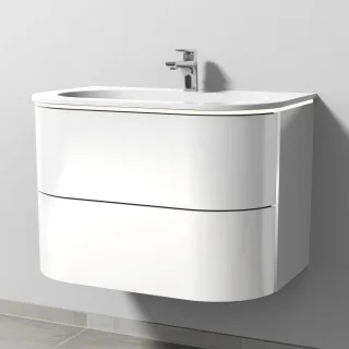 Sanipa 4balance Keramik-Set mit 2 Auszügen und LED-Beleuchtung, Weiß-Glanz, DL41278 DL41278