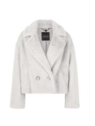 Marc Cain Collections - Kurzer Fake-Fur Outdoor Mantel vapor blue - Gr. - 36