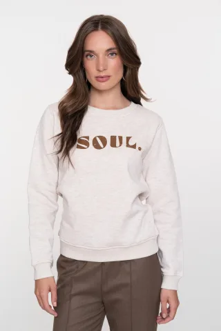 Geisha Fashion Women - Sweater SOUL beige melange - Gr. - XXXL