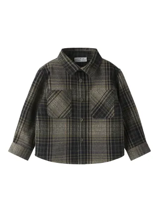 NAME IT - NMMOAKES LS NREG SHIRT BOX Olive Night - Gr. - 92