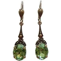 Mugello Paar Ohrhänger Bea peridot Glitzer-Ohrringe elegant festlich verspielt, Handgefertigter Modeschmuck, made in Germany